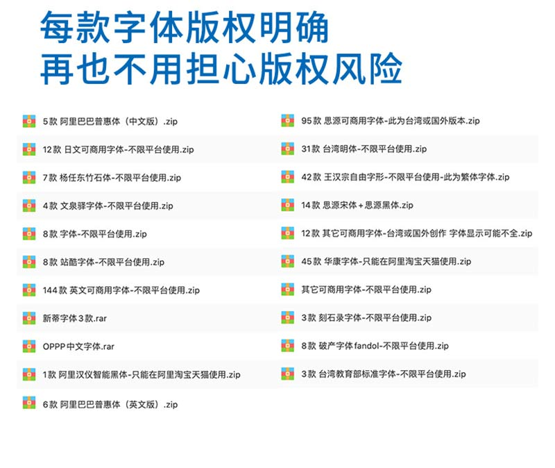 500多款无版权可商用字体免费下载